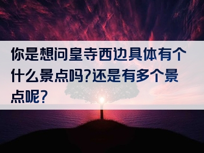 你是想问皇寺西边具体有个什么景点吗？还是有多个景点呢？