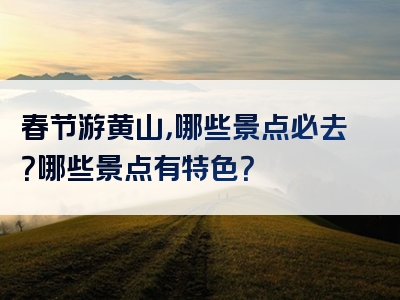春节游黄山，哪些景点必去？哪些景点有特色？