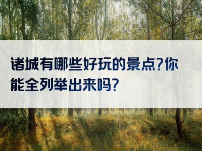 诸城有哪些好玩的景点？你能全列举出来吗？