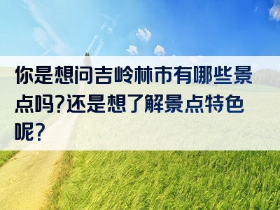 你是想问吉岭林市有哪些景点吗？还是想了解景点特色呢？