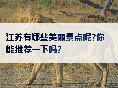 江苏有哪些美丽景点呢？你能推荐一下吗？
