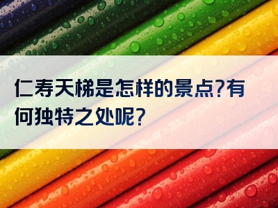 仁寿天梯是怎样的景点？有何独特之处呢？