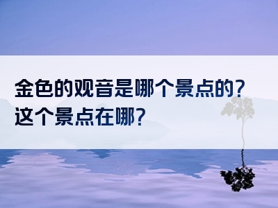 金色的观音是哪个景点的？这个景点在哪？