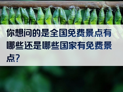你想问的是全国免费景点有哪些还是哪些国家有免费景点？