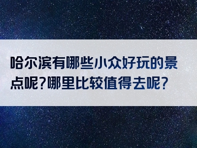 哈尔滨有哪些小众好玩的景点呢？哪里比较值得去呢？
