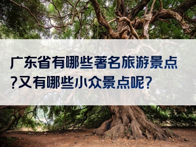 广东省有哪些著名旅游景点？又有哪些小众景点呢？