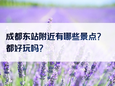 成都东站附近有哪些景点？都好玩吗？