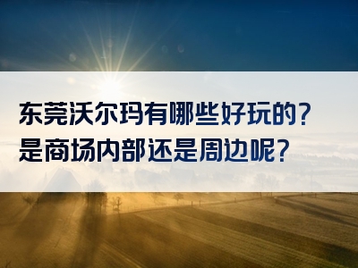 东莞沃尔玛有哪些好玩的？是商场内部还是周边呢？