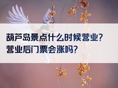 葫芦岛景点什么时候营业？营业后门票会涨吗？