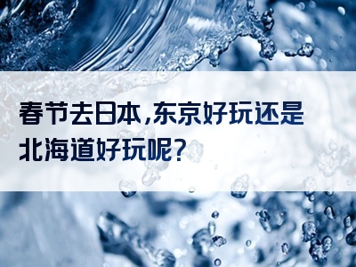 春节去日本，东京好玩还是北海道好玩呢？