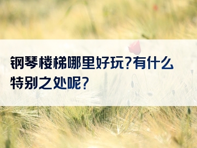 钢琴楼梯哪里好玩？有什么特别之处呢？