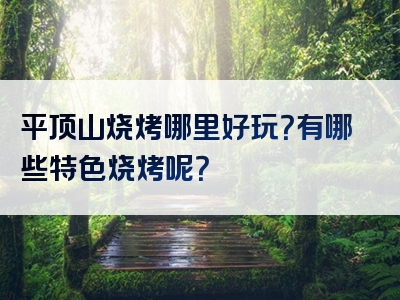 平顶山烧烤哪里好玩？有哪些特色烧烤呢？