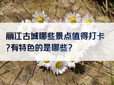 丽江古城哪些景点值得打卡？有特色的是哪些？