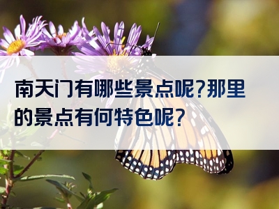 南天门有哪些景点呢？那里的景点有何特色呢？