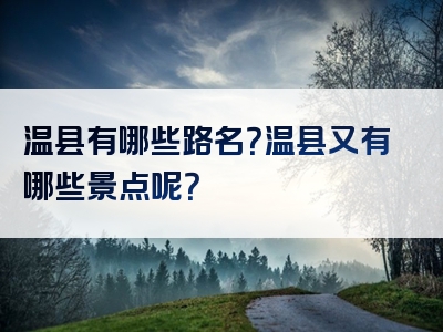 温县有哪些路名？温县又有哪些景点呢？