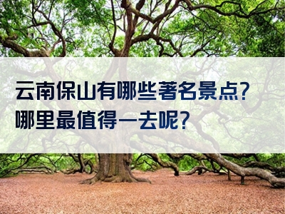 云南保山有哪些著名景点？哪里最值得一去呢？