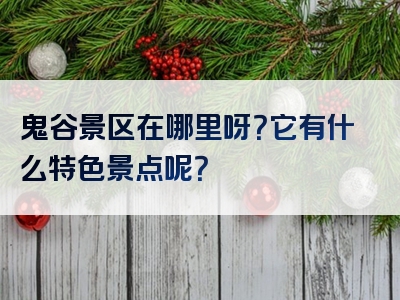 鬼谷景区在哪里呀？它有什么特色景点呢？