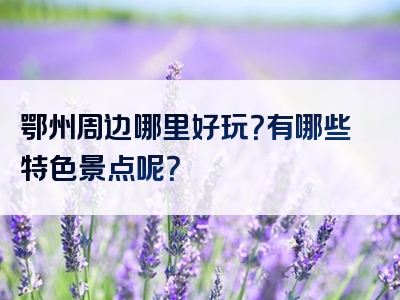 鄂州周边哪里好玩？有哪些特色景点呢？