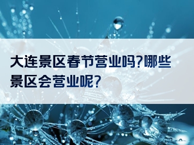 大连景区春节营业吗？哪些景区会营业呢？