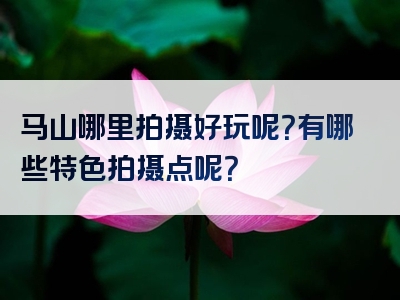 马山哪里拍摄好玩呢？有哪些特色拍摄点呢？
