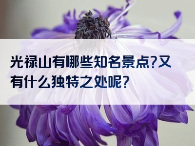光禄山有哪些知名景点？又有什么独特之处呢？