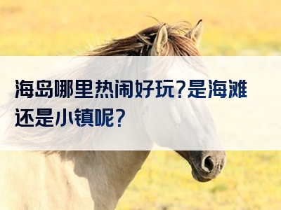 海岛哪里热闹好玩？是海滩还是小镇呢？