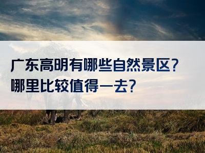广东高明有哪些自然景区？哪里比较值得一去？
