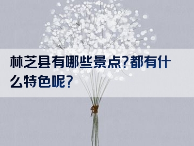 林芝县有哪些景点？都有什么特色呢？