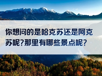 你想问的是哈克苏还是阿克苏呢？那里有哪些景点呢？