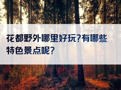花都野外哪里好玩？有哪些特色景点呢？