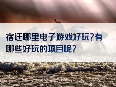 宿迁哪里电子游戏好玩？有哪些好玩的项目呢？