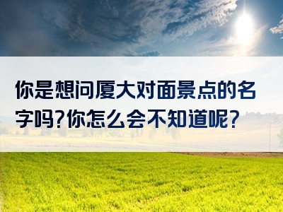 你是想问厦大对面景点的名字吗？你怎么会不知道呢？