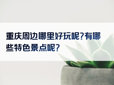 重庆周边哪里好玩呢？有哪些特色景点呢？