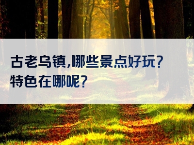 古老乌镇，哪些景点好玩？特色在哪呢？