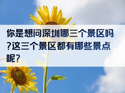 你是想问深圳哪三个景区吗？这三个景区都有哪些景点呢？