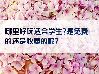 哪里好玩适合学生？是免费的还是收费的呢？