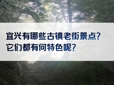 宜兴有哪些古镇老街景点？它们都有何特色呢？