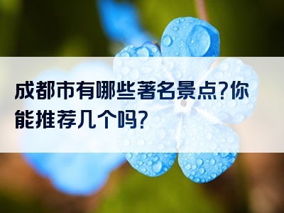 成都市有哪些著名景点？你能推荐几个吗？