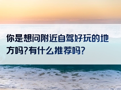 你是想问附近自驾好玩的地方吗？有什么推荐吗？