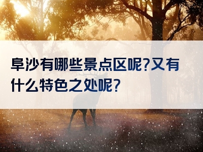 阜沙有哪些景点区呢？又有什么特色之处呢？