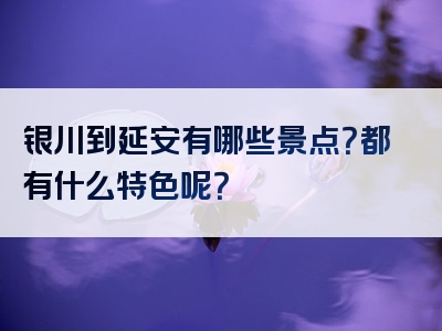 银川到延安有哪些景点？都有什么特色呢？