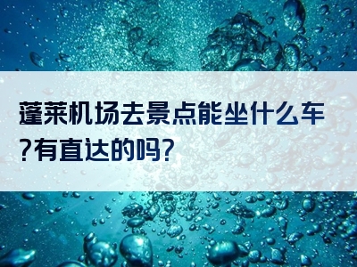 蓬莱机场去景点能坐什么车？有直达的吗？