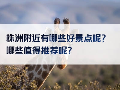 株洲附近有哪些好景点呢？哪些值得推荐呢？