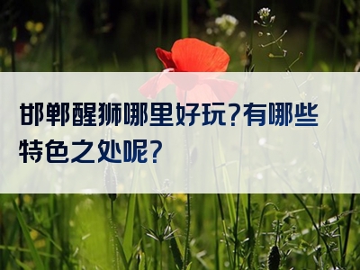 邯郸醒狮哪里好玩？有哪些特色之处呢？