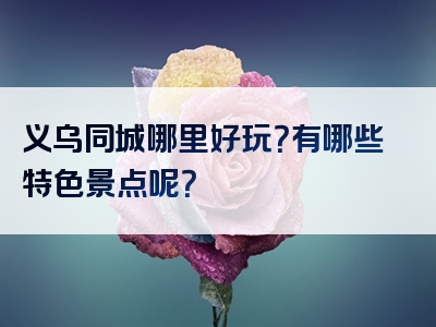 义乌同城哪里好玩？有哪些特色景点呢？