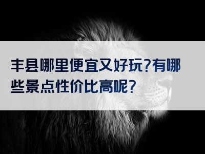 丰县哪里便宜又好玩？有哪些景点性价比高呢？