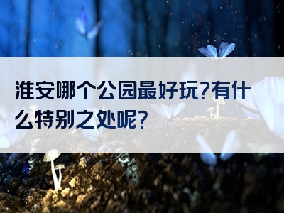 淮安哪个公园最好玩？有什么特别之处呢？