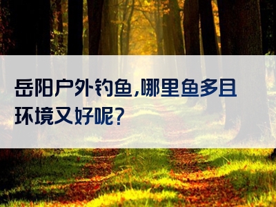 岳阳户外钓鱼，哪里鱼多且环境又好呢？