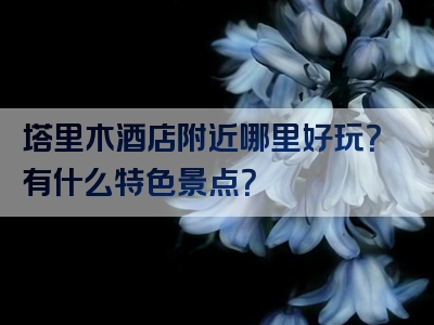 塔里木酒店附近哪里好玩？有什么特色景点？