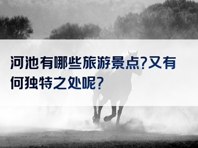 河池有哪些旅游景点？又有何独特之处呢？